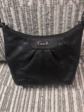 Coach Ashley Black Leather Hobo Shoulder Bag
